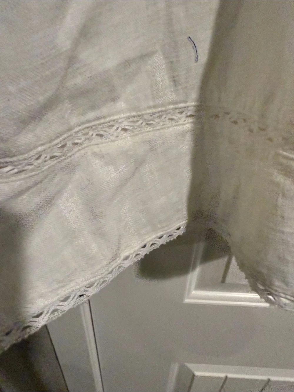 Universal Thread White Midi Cotton Skirt with Lace Insets